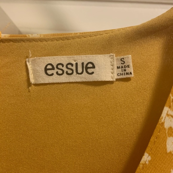 Long buttoned floral dress (yellow, white flowers) - Picture 5 of 5